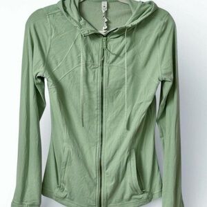Lululemon Define Hooded Nulu Jacket 10 Creamy Mint Zip Front Active Running Gym